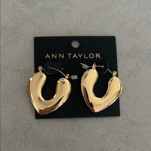 Ann Taylor Gold Curved Earrings
